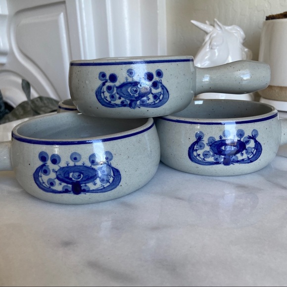 VINTAGE • 50s Ceramic Crocks Set of 4 Retro Kitchen European Midcentury Pottery - Picture 2 of 12